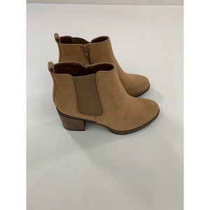 White Mountain Women's Shoes 7.5 Ankle Boot Faux Suede Tan Size 7.5